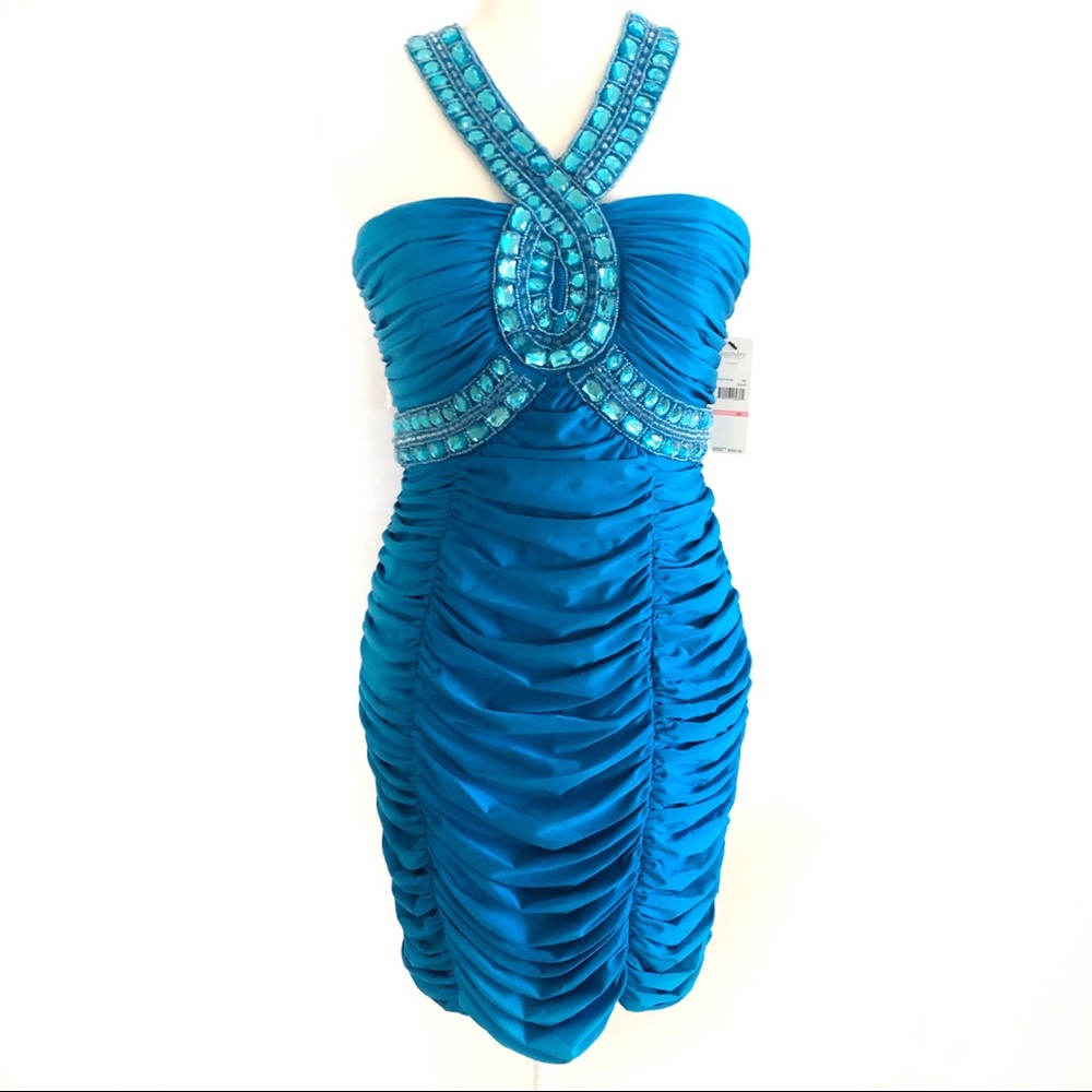 NWT Laundry by SS Rushed Jeweled Beaded Cocktail Mini Dress 10